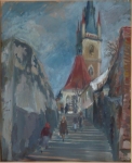 K. Liska - On the steps of the church