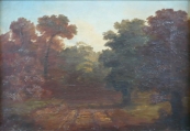 Autumn road through the forest