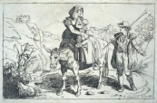 Gaetano Cottafavi  - Woman with child on a donkey