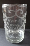 Glass with name and date 1868