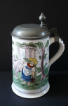 Faience tankard with a shepherdess
