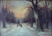 Alois Prochazka - Gamekeeper with dog
