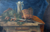 Salasek - Still life with hunting knife