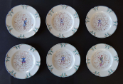 Six saucers with chinoiserie - Klösterle, year 1873