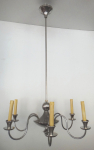 Chandelier in white metal and thin arms