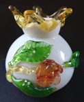 Milk glass vase - hand blown glass