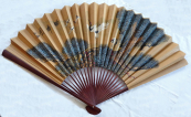 Large Chinese fan painted with cranes