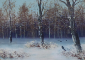 Winter in leafy forest - Central Europe 1880 - 1900
