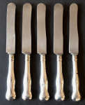 Five silver dessert knives - Prague 1870 - 1880