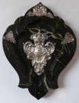 Silver Coat of Arms on marble Cartouche - Gondomar, Portugal