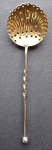 Silver-plated and gilded tea strainer