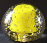 Glass paperweight with air bubbles