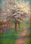 R. Wolf - The path in blossoming orchard