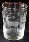 Cup with deer, birds and tree