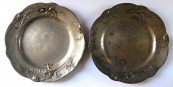 Two pewter Art Nouveau plates - Kayserzinn, Hugo Leven