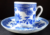 Coffee cup with blue chinese pattern
