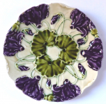 Art Nouveau plate with purple flowers - Schütz, Cilli