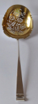 Silver plated and gilded dipper, with flowers - Christofle, France