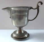 Pewter jug, round base - monogram CM