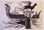 Josef Liesler - Gondolas in Venice