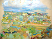 Stuchlik - Trees and houses, blue sky