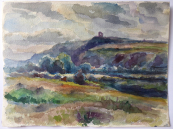 Jaroslav Riegel - Landscape with ruins on a hill