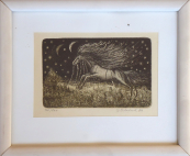 Jindrich Pilecek - Flying horse over the night city