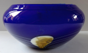Jardiniere, cobalt and milk glass - Jiri Suhajek
