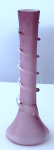 Purple-pink and white vase, with a twisted ring