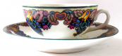 Decorative painted cup and saucer - Alois Jaronek