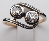 Ring with ripples made of white gold - 0.50 ct diamonds