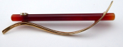 Gold brooch with carnelian and diamonds