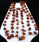 Necklace and double bracelet made of natural amber