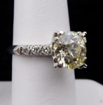 Platinum ring - Champagne diamond 3,10 ct