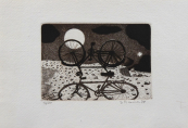 Jindrich Pilecek - Bicycle under the full moon 
