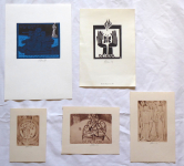 Miroslav Houra - 4x Ex libris, 1x color linocut 