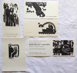 Miroslav Houra - PF 1976, 2 x PF 1979, Ex libris, Hollar Invitation