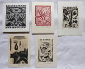 Olga Cechova - 3 x Ex libris, Drop, Hearts on the palm 