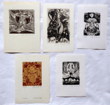 Olga Cechova - 3 x Ex libris, Nude in an Apple, PF 1980