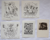 Olga Cechova - Five ex libris (3 x 1976, 1 x 1973)