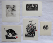 Anna Grmelova - Five ex libris ( 2x K. Zizkovsky, Sphinx )