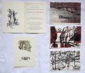 Four color lithographs, 1x zincography 