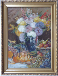Zdenek Nemastil - Still life with flowers, fruit and bowl