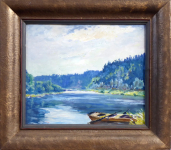 Vojtech Pernica - Boat on the river on a sunny day