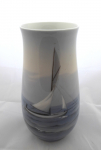 Vase with a sailing ship at sea - Bing & Grondahl, Copenhagen