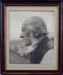 Gustav Jahn - Profile of an older man in landscape