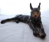 Large statue of a lynx - Royal Dux