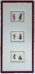 Three Chinese painted scenes from the late 19th century