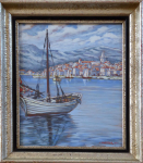 J. Hunacek - Sailing ships in the harbour