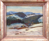 Frantisek Bilek - Snow melting in a hilly landscape with cottages